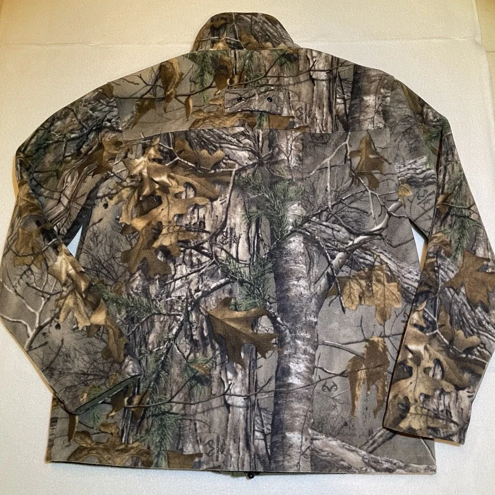 Camouflage Fleece Jacket Windproof Midway USA Men's Size L Hunting Coat NRA Camo